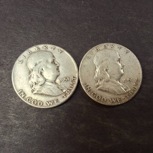 Lot of (2) Franklin Half Dollars 1951 - 90% Silver