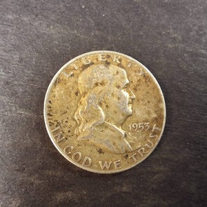 Single 90% Franklin Half Dollar 1953