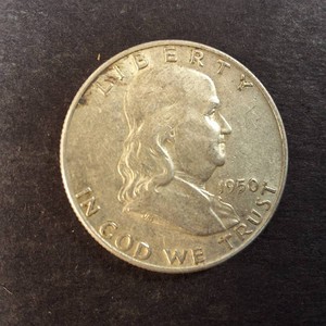 Single 90% Franklin Half Dollar 1950