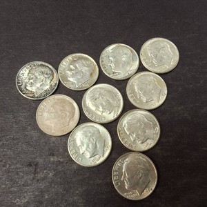 Nice Lot of (10) Total 90% Silver Roosevelt Dimes