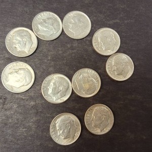 Great Condition Lot of (10) Total 90% Silver Roosevelt Dimes