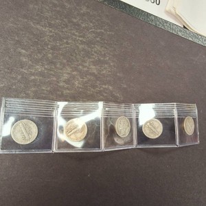 Packet of (5) Mercury Dimes (90% Silver content)