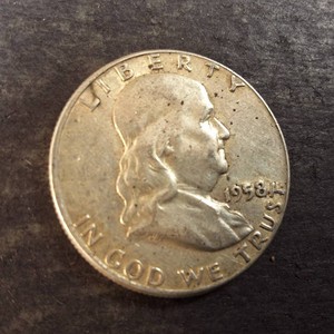Nice Single 90% Franklin Half Dollar 1958