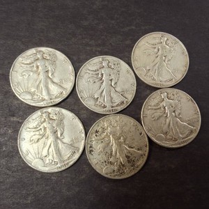 Lot of (6) 1946 Franklin Half Dollars 90% Silver
