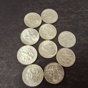 Gorgeous  Lot  (10) Total 90% Silver Roosevelt Dimes