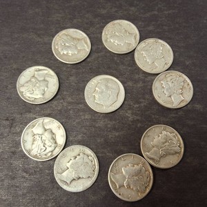 Ladies surround the man   9 Merc and one Roos Silver Dimes 90%