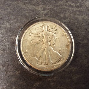 Nice Single 90% Half Dollar 1945 in case