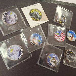 Lot of (9) Colorized Kennedy Half Dollars  First Man on the Moon and More