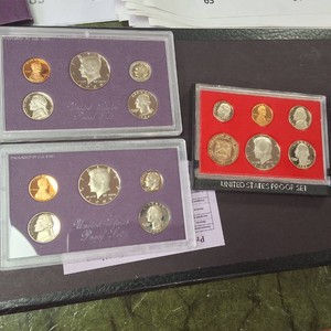 Lot of (3) Proof Sets in original cases  (2) from 1987 (1) 1982 Official US Mint