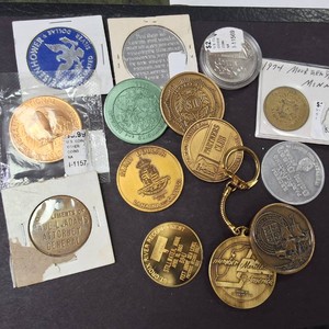 Large Lot (14) Collectible Medallions Veterans National & Maui Dollar, Lahaina