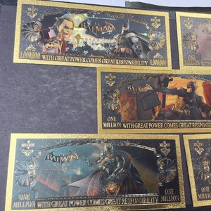 Large Lot of (5) Batman Million Gold Notes DC Comics Novelty Collectible Foil Note