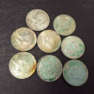 40% Silver Kennedy Dollars lot of (8)  1.18 troy ounces of melt silver total