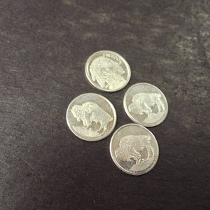 Lot of (4) .999 Fine Silver Rounds 1 gram each.  Chief and Buffalo