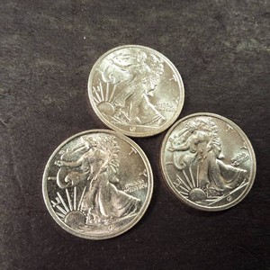 Three rounds of fine silver (3)  Liberty each 110 Troy oz.