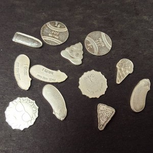 Cacophony of Silly Gram Silver Bars  .999 fine, 1 gram each.  12 bars total