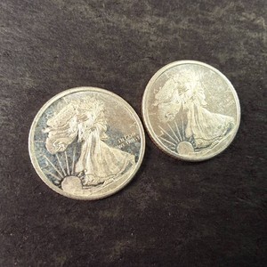 Lot of (2) 110 Troy Oz. Silver Round .999 Fine  Lady Liberty Golden State Mint