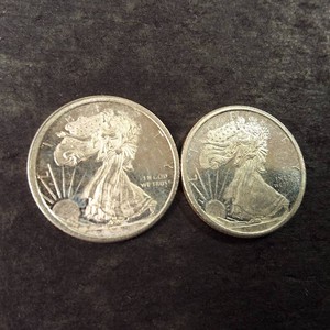 Lot of (2) 110 Troy Oz. Silver Round .999 Fine  Lady Liberty Golden State Mint