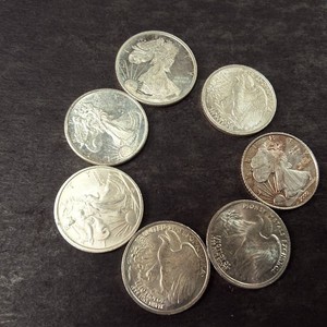 Lot of (7) 110 Troy Oz. Silver Round .999 Fine  Lady Liberty Golden State Mint
