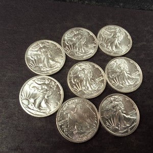 Lot of (8) 110 Troy Oz. Silver Round .999 Fine  Lady Liberty Golden State Mint