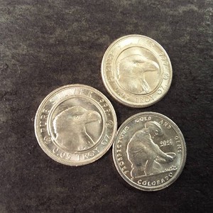 Lot of (3) .05 Troy Oz Prospector and eagle head Fine Silver Rounds