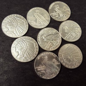 Lot of (8) 110 Troy Oz. Silver Round .999 Fine Beautiful Chief and Falcon