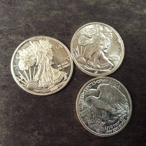 Lot of (3) 110 Troy Oz. Silver Round .999 Fine  Lady Liberty