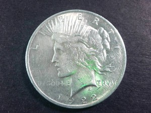 1922 US Peace Silver Dollar - Beautiful Vintage 90% Silver Coin - Great Details