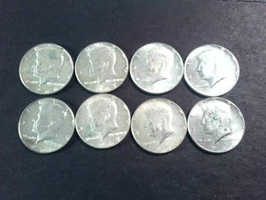 Double Series Lot of (8) Vintage 1966, 1967, 1968 &1969 40% Silver Kennedy Half Dollars