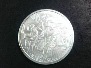 Can Can Girl 1 troy ounce pure silver .999 fine bullion - Prospector Series