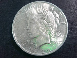 1922 US Peace Silver Dollar - Beautiful and Bright 90% Silver Coin - Great Details