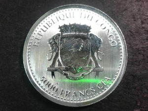 2020 Republic of Congo 1 oz Silverback Gorilla  0.999 fine silver bullion