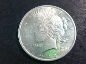 1922 US Peace Silver Dollar - Beautiful and Bright 90% Silver Coin - Clean