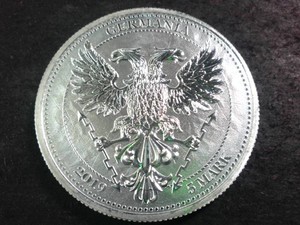 Awesome Five Mark .9999 Fine Silver Double Headed Eagle Oak Leaf 1 oz Germania