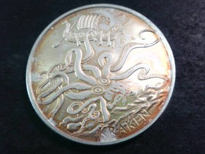 1 oz .999 Fine Silver Round Kraken Anonymous Mint - owl wings & crown