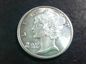 Liberty Silver Bullion, Silver .999 fine - 1 Troy Oz. In God We Trust