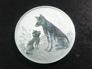 2022 Australia Elizabeth II  .999 Fine Silver $2 Coin  Dog and Pup (BU) (2 Ounces)