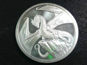 Awesome World of Dragons The Dragon 1 oz .999 Fine Silver Round The Welsh