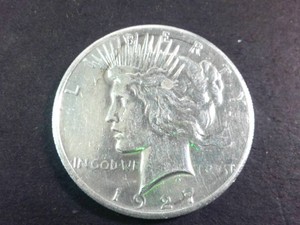 1927 US Peace Silver Dollar -  Vintage 90% Silver Coin - Crisp Detail