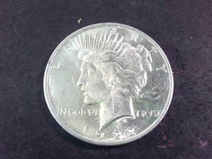 1922 USA Peace Silver Dollar -  Vintage 90% Silver Coin - Crisp and Bright