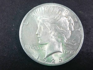 Another 1923 USA Peace Silver Dollar -  Vintage 90% Silver Coin - Crisp Detail