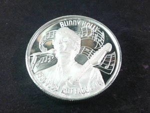 Buddy Holly 2 oz .999 Silver Ultra High Relief Round  American Music Icons Series #1