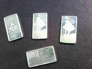 Masons, Vegas and a Flag have what in common  They all have 2.5 fine silver grams in their bars (4) total