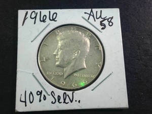 1966 Kennedy Half Dollar in protective sleeve (40% Silver) Constitutional Currency