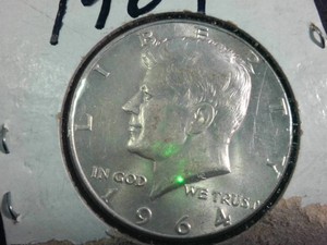 1964 Lot of (1) Kennedy Half Dollars (90% Silver content) Bright Coin in case