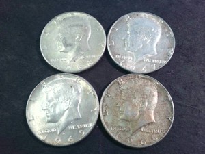 1966-69 Lot of (4) Kennedy Half Dollars (40% Silver content) Collector Series