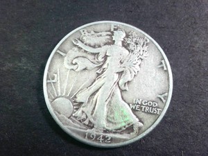 1942 Circulated Walking Liberty Half Dollar (90% silver)