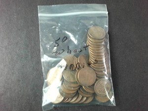 Unsorted FULL ROLL 50 Count Lincoln Wheat Penny Lot - Circulated Vintage Lincoln Cents