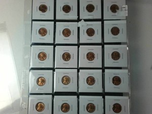 Lot of (20) 1958 Encased Wheat Pennies in Premium Condition  Full sheet for easy display