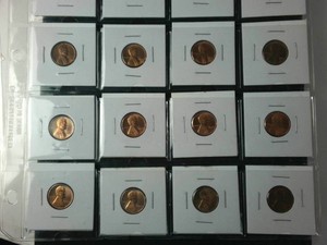 Lot of (20) 1958 Encased Wheat Pennies in Excellent Condition  Full sheet for easy display