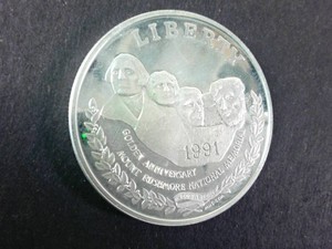 1991-S Mount Rushmore Commemorative Silver Dollar 90% Pure Silver Proof Coin